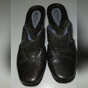 Clarks Artisan Woven Leather Wedge Clog/Mules | Women’s Size 7M